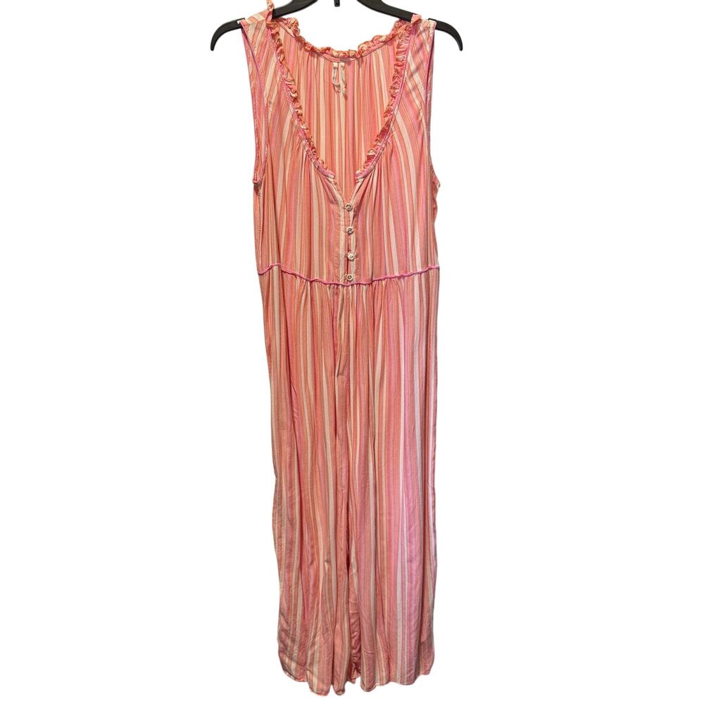 Anthropologie Sleeveless Wide Leg Cropped Jumpsuit Size L